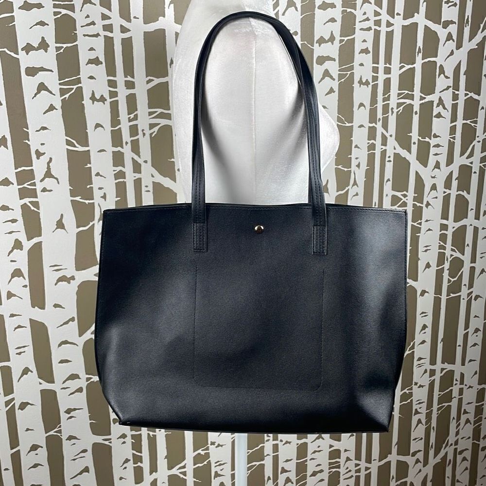 Passage Black PU Tote Bag NEW - Picture 4 of 11